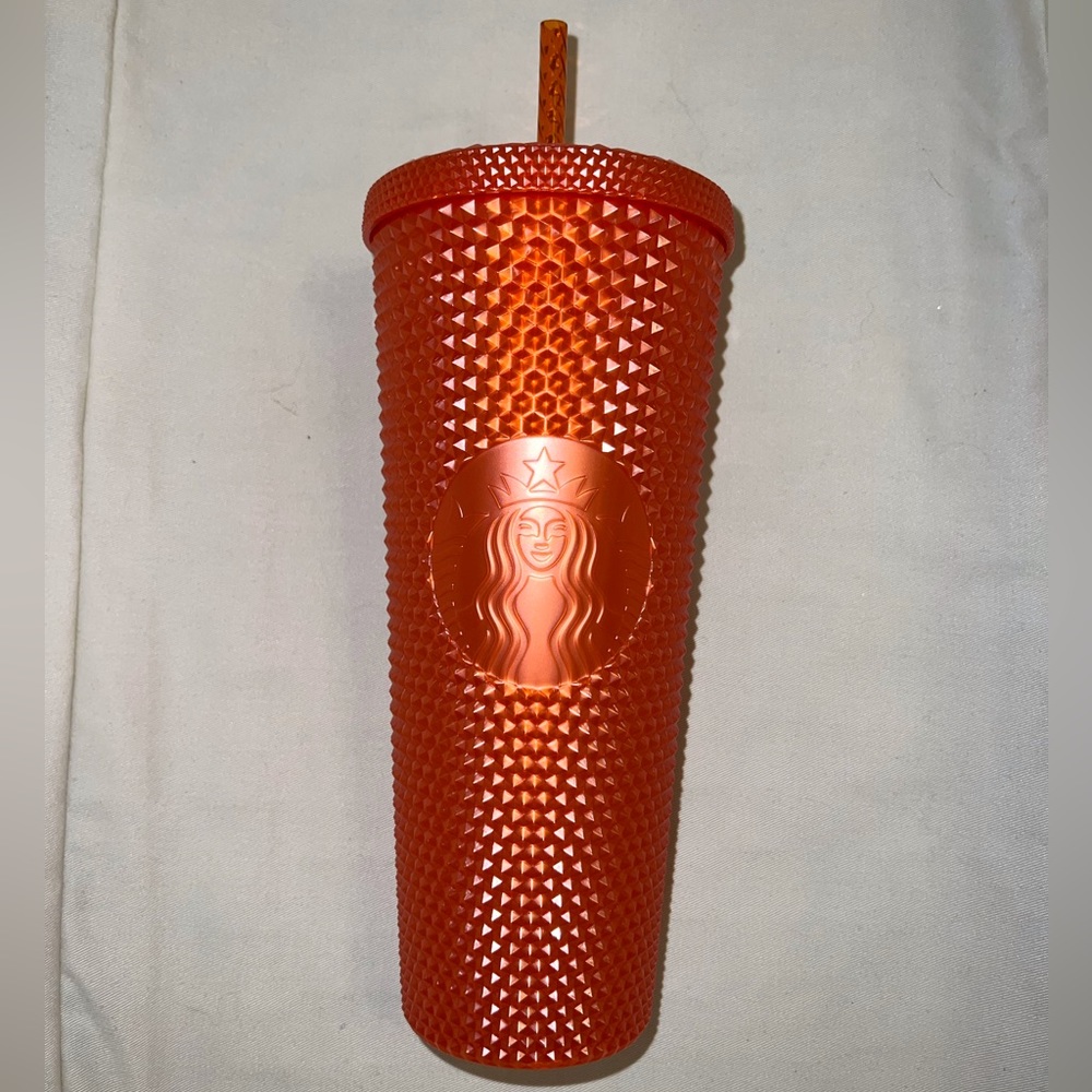 Starbucks Autumn Studded Bling Pearlized Orange Venti Tumbler 24oz NWT